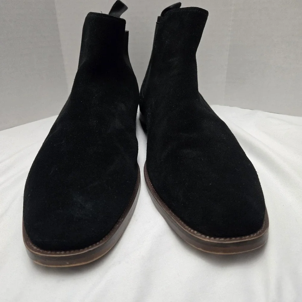Aldo Boots Mens 12 Chelsea Black Suede Pull On Classic Quiet Luxury Hipster Chic